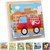 JOKILY Puzzle in Legno 3D a Cubo Con 16 Cubi - Giocattolo Montessori per Bambini 2-4 Anni, Ragazzi e Ragazze (A)