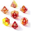 QUTHZZHY Set di 7 dadi DND Dice, dadi poliedrici, cubi poliedrici, set di dadi per MTG, Dungeon and Dragons (cielo stellato: oro rosa, scrittura bianca)