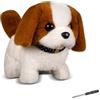 KUWUNG Cane Giocattolo che Cammina e Abbaia,Peluche Cagnolino Interattivo per Bambini,Elettronico Cagnolino Che Abbaia e Cammina per ragazze e ragazzi di 2 3 4 5 6 7 8 Anni Regalo