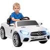AIYAPLAY Macchina Elettrica Bambini 3-5 Anni 12V Mercedes-Benz SL500 Bianco | Batteria al Litio, Auto Elettrica per Bambini, Telecomando, 2 Motori, Sospensioni, Fari, Musica, Bluetooth, Cintura, 3-5km/h