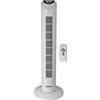 Zephir, Ventilatore a Torre con telecomado, 3 velocità, Oscillazione laterale automatica 75°, Protezione Antisurriscaldamento, colore grigio metallizzato, Materiale ABS, Potenza 40W