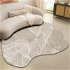 Generic Area Tappeti Irregolare Forma Moderno Soggiorno Camera Da Letto Boho Faux Lana Tappeto Lavabile Per Sala Da Pranzo Cucina Ufficio(Grigio,160x230cm)
