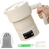 PORFOYO Bollitore da viaggio piccolo, 600 ml, pieghevole, mini bollitore elettrico, portatile, campeggio, viaggio, tè, caffè, latte per bambini, ufficio, hotel, con indicatore di temperatura, senza BPA