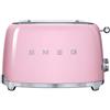 Smeg TSF01PKUK - Tostapane a 2 fette, rosa, acciaio, pulsanti, girevole, 950 W, 220-240 V