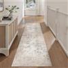 HUGEAR Tappeto Corridoio Lavabile 60x240cm Beige Grigio | Lavabile in Lavatrice, Antiscivolo, Astratto, Naturale, Pelo Corto, Cucina, Cameretta, Scendiletto