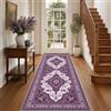 WUTONG Passatoia per Corridoio Orientale Vintage Viola 80x200cm Pelo Corto | Lavabile in Lavatrice e Antiscivolo, Soffice, Passatoia Morbida per Corridoio, Cucina e Ingresso
