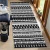 BORKOY Tappeto Bianco e Nero 2.5 metri per Cucina/Corridoio, antiscivolo lavabile, stile vintage geometrico - Passatoia lunga per soggiorno/camera/ingresso, pelo corto, moderno e resistente 80x250cm