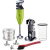 bamix Set frullatore a immersione M200 Chef's favorite incl. supporto, 1 bicchiere, 3 accessori, tritatutto, spazzola, 200 watt, Made in Switzerland, lime/cromato