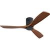 LULUWA Ventilatore a soffitto da 52 pollici, DC 3 intagliato legno Ventola Ventilatore Senza Rumore Motore Reversibile Telecomando Senza Luce Per Soggiorno (Nero & Basso Profilo)