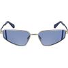 CALVIN KLEIN Jeans Women's Sunglasses CKJ25200S - Matte Light Gold with Solid Blue Lens