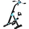SPORTNOW Pedaliera per Riabilitazione, Altezza Resistenza Regolabili, Blu | Cyclette da Seduta Braccia Gambe, Pieghevole, Display LCD e Rulli Massaggianti, per Anziani Recupero