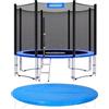 Monzana Trampolino Ø 244/305/366/426cm Set Completo Tappeto Elastico Rete Sicurezza Scala Copertura Pioggia Trampolini