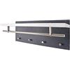 HAKU Appendiabiti da parete con ripiano barra con ganci per abiti appendiabiti a ganci in MDF laccato bianco con decoro granito e metallo effetto acciaio inox, Dim.: L 75 x A 30 x P 26 cm, Stile: moderno