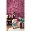 livingwalls carta da parati moderna - fotomurale con design a foglie di palma in rosa, nero, magenta - vlies grafico naturale 8,80 m x 0,53 m - collezione COSMOPLITAN - 791458