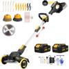 Traumheim Decespugliatore a Batteria, Tagliaerba a Batteria 21V, 5 in 1 Brushless Decespugliatore, con Spazzola per Erbacce, 2 Batterie 4,0Ah, Motore senza Spazzole da 900W per Prato, Giardino, Cortile (Nero)