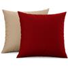 PETTI Artigiani Italiani - Coppia di Federe Cuscino 30x30 cm in Microfibra, Cuscini Arredo Camera da Letto, Divano, Set 2 Fodere Copricuscino, Federa Double Face Bordeaux Tortora