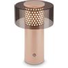 BRILONER - Lampada da tavolo senza fili IP44 con touch, dimmerabile, luce bianca calda, lampada da scrivania senza fili, lampada da comodino ricaricabile, 13x20,5 cm, antracite-beige
