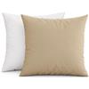 PETTI Artigiani Italiani - Coppia di Federe Cuscino 30x30 cm in Microfibra, Cuscini Arredo Camera da Letto, Divano, Set 2 Fodere Copricuscino, Federa Double Face Tortora Bianco