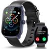 STECEi Smartwatch Uomo Donna, Curvo HD da 1,95'' Orologio Smartwatch con Effettua/Risposta Chiamate, 112 Sportive Smart Watch con Contapassi/Sonno/Cardiofrequenzimetro, Impermeabile IP68, Cornice Blu
