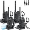 JUCJET EP31 Walkie Talkie PMR446 IP54 Resistente all'Acqua, 4 Pezzi | PMR446 senza licenza, 16 canali, IP54 resistente all'acqua, cavo Type-C, base di ricarica USB, auricolari, team