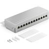 deleyCON CAT6a Patch Panel 12 Porte del Desktop & Montaggio a Parete - Schermato - Presa RJ45 12x - TIA568A TIA568B - Grigio Chiaro