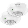 deleyCON 2x Infrarossi Rilevatore di Movimento Risalire in Superficie Montaggio a Soffitto Interiore Controllo Della Luce Area di Lavoro a 360° Portata 6m Sensore di Luce Integrato Bianco