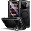 Lanhiem Cover Per iPhone 17 Pro Max Metallo Antiurto Supporto 9H Vetro | Custodia magnetica ricarica wireless, protezione 360° militare antipolvere antischiizzi, supporto integrato per obiettivo