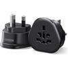 UGREEN Aadattatore Universale da Viaggio UK US EU a Tipo G Nero (UK) | Type A B C G I, Portatile, Adattatore da Presa per Regno Unito USA Canada Cina Australia Italia Svizzera Spina Mondiale