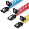 deleyCON 3x 50cm Cavo SATA III S-ATA 3 Dati per SSD HDD Disco 6 GBit/s Cavo Collegamento Connessione - 1x Connettore Dritto 1x 90° L-Type - Giallo/Rosso/Blu