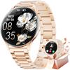 LIGE SMART 1,43"Ultrasottile Smartwatch Donna Compatibile con Android/iOS, Oro | Display AMOLED da 7,9 mm, Impermeabile IP68, Notifiche di Chiamate Bluetooth, 100+ Modalità Sportive, Fitness Tracker