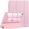 FINTIE Cover per iPad (A16) 11ª Gen 11" (2025) / iPad 10ª Gen 10.9" (2022) | con Portapenne - Antiurto Glittering Trasparente Custodia Posteriore con Auto Sveglia/Sonno, Pink