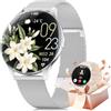 LIGE SMART 1,43"Ultrasottile Smartwatch Donna Compatibile con Android/iOS, Argento | Display AMOLED da 7,9 mm, Impermeabile IP68, Notifiche di Chiamate Bluetooth, 100+ Modalità Sportive, Fitness Tracker