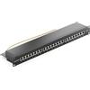 deleyCON CAT6a Patch Panel 24 Porte del Desktop 19" Pollici Montaggio Rack Assemblaggio del Server 24x RJ45 Schermato TIA568A TIA568B - Nero