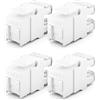 deleyCON Modulo Keystone Jack RJ45 CAT6 (Set da 4 Pezzi) per Cavo LAN - 1 Gbit/s - T568A/T568B, AWG 23-26 UTP - Plastica - per Patch Panel, Presa di Rete - Bianco