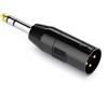 DeleyCON Adattatore Audio da XLR a Jack Stereo 6,3mm - Spina XLR a Jack TRS 6,35mm per Cavo 3 Pin Microfono Altoparlante Mixer Strumento Musicale Studio di Registrazione