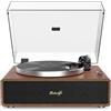 Retrolife Giradischi con Altoparlanti Incorporati Bluetooth, Giallo-marrone | Giradischi Vinile Tutto in Uno, Cartuccia AT-3600L, 33 e 45 Giri/Min, Uscita di Linea RCA, Ingresso AUX, Arresto Automatico