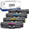 DOUBLE D 220A Toner per HP 220A 220X per HP Color LaserJet Pro MFP 4302dw | per W2200A W2201A W2202A W2203A,Con Chip，per MFP 4302dw 4302fdw 4202dw 4202dn 4302fdn(1BK/1C/1M/1Y,4 Pack)