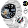 LIGE Smartwatch Donna, Display AMOLED 1,32'', 9mm Ultra Sottile con Chiamate, Fitness Watch con Frequenza Cardiaca & Sonno, 120+ Modalità Sport, Salute Femminile, per iOS/Android, Argento Chiaro