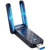 NEWFAST 1800Mbps Chiavetta WiFi per PC Fisso, USB WiFi 6 Dual Band | 2.4GHz/5.8GHz Adattatore WiFi per PC con 2 Antenne, USB 3.0, Supporta Windows 11/10, WPA3, OFDMA, MU-MIMO