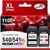 KINGWAY 540XL 541XL Compatibile con cartucce Canon PG-540 XL CL-541XL per Canon TS5150 Cartucce per PIXMA TS5150 MG3650s MG3650 MG3600 MG3350 TS5100 TS5151 MX535 MX475(2 Pack)