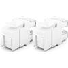 deleyCON Modulo Keystone Jack RJ45 CAT6 (Set da 2 Pezzi) per Cavo LAN - 1 Gbit/s - T568A/T568B, AWG 23-26 UTP - Plastica - per Patch Panel, Presa di Rete - Bianco