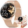LIGE SMART 1,43"Ultrasottile Smartwatch Donna Compatibile con Android/iOS, Oro Rosa | Display AMOLED da 7,9 mm, Impermeabile IP68, Notifiche di Chiamate Bluetooth, 100+ Modalità Sportive, Fitness Tracker
