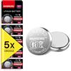 Warriors 5X Batteria CR2032 3V 240mAh Litio a Bottone | Confezione antimanomissione per chiavi, bilance, calcolatrici, dispositivi medici, luci LED e piccoli elettronici