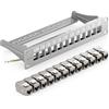 deleyCON 12 Porto Pannello Delle Patch Set Modulare 1 IU 10" Pollici Montaggio Rack + 12x RJ45 Keystone Moduli CAT6a Compatibile con CAT5 CAT6 CAT7 LAN Cavi di Rete Cavi di Posa Grigio
