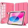 TiMOVO Cover per iPad A16 11a Gen 11"&10a Gen 10,9", Rosa | Portapenne, TPU Brillantini, Scocca Posteriore Trasparente Lucida, Supporto Trifold Sottile, Auto Sveglia/Sonno