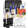 Eventronic Set Grimaldelli da 38+4 Pezzi, [2024 Aggiornamento Difficoltà & Nuove Sfide] Kit Scassinatore con 4 Trasparente Serratura Lucchetto, Lockpicking Set per Fabbri Principianti ed Esperti