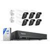 Reolink 4K Kit Videosorveglianza Esterno, Registrazione 24/7, RLK8-800B6 | Rilevamento Intelligente di Uomo e Veicolo, 8CH 2TB NVR + 6x Telecamera PoE Impermeabile, Visione Notturna Infrarossa 30m