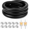URAQT Kit Tubo Benzina, 2 Metri Ø 6 mm Tubo del Carburante, Tubazioni Benzina, con 10 Fascette Stringitubo e 2 Filtri Carburante, Kit Tubo Carburante per Motore, Automobile, Trattore, Scooter