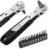 OSDUE 110mm Cacciavite a Cricchetto, Kit con 10 pz Cacciavite Magnetico | Mini Chiave a Cricchetto 1/4" di Cacciavite, Cricchetto Chiave Cricchetto Doppia Cacciaviti Multifunzionale Portatile, Nero