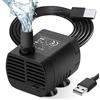 Flintronic Pompa Fontanella per Gatti, 3.5-9V 1-3W (0.4-1.5m) 200L/H(Nero） | 3W Pompa Dell'Acqua Per Animali Domestici, Pompe Per Acquario USB, Motorino Pompetta Acqua Presepe, Super Silenziosa